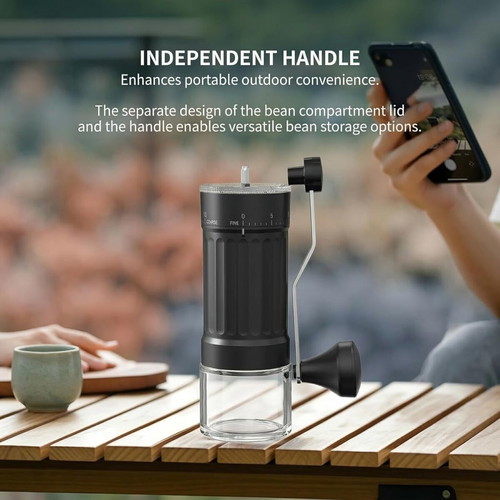 OrkeyDolk Manual Coffee Grinder with Ceramic Conical Blades, 40 Grind Settings, 30g Capacity, Black like new