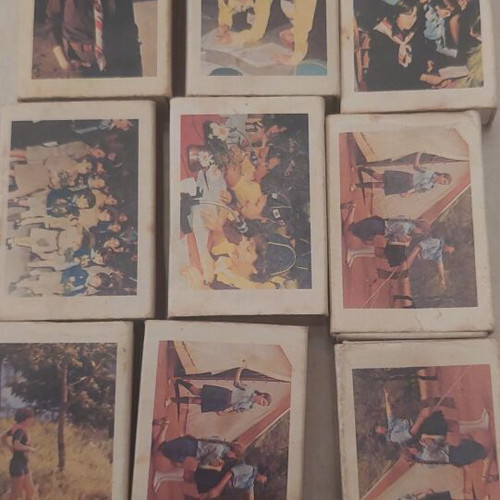 Collectible Greek Monopoly Matchboxes used, 1970s-80s scouting and school life