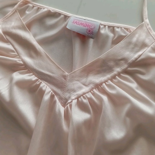 Set nightgown and long robe pink-salmon like new
