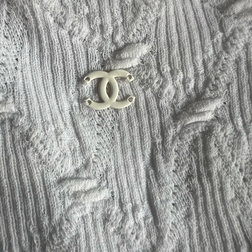 Chanel Classic CC Logo White Knit Tank Top like new, size 40