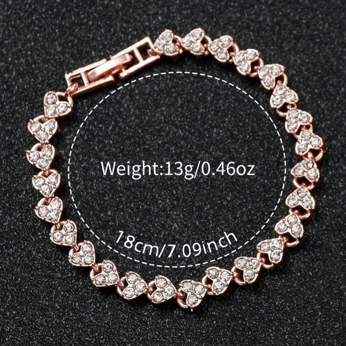 Watch and bracelet set new with leather strap and rhinestones