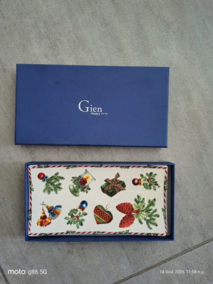Gien France Joyeux Noel tray new, Christmas collection