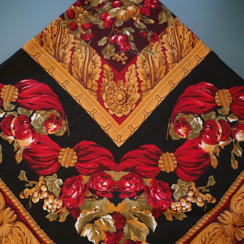Square scarf new, black multicolor, 118x118cm, 100% polyester