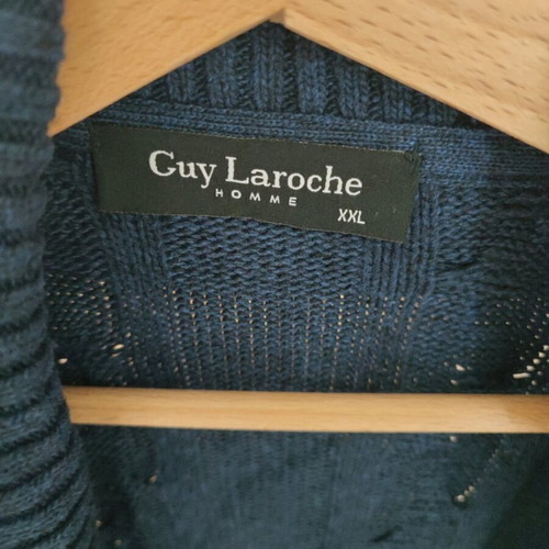 Guy Laroche men's knitted cardigan blue like new, size XXL