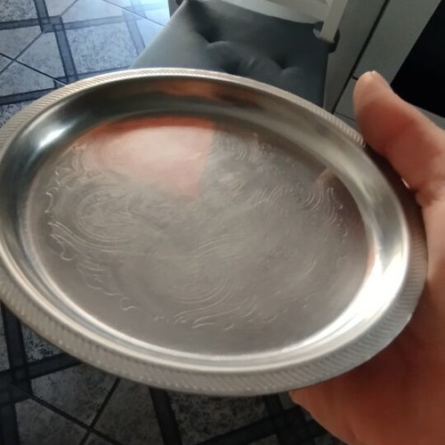 Stainless Steel Serving Plates set of 5, like new