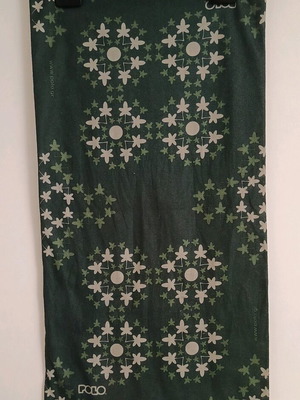 Polo neck gaiter green with patterns new 25x50 cm