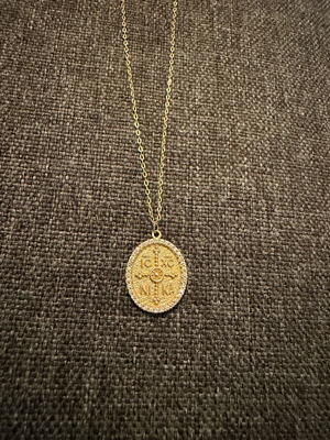 14k 585 Gold like new with zircon stones and 50cm chain