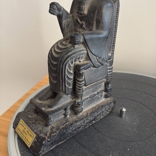 Vintage Darius the Great Persian statue, heavy stone-look sculpture