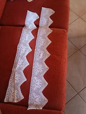 Handmade crochet lace used, white cotton, butterfly designs