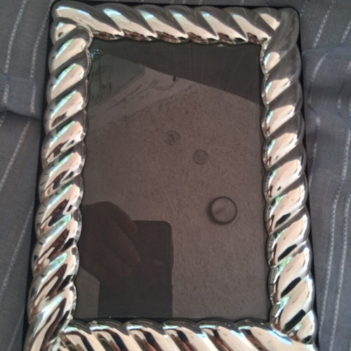 Silver photo frame with design, 21×15.5cm