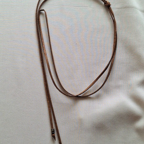Minimal Boho Necklace Set with Leather Cord, like new