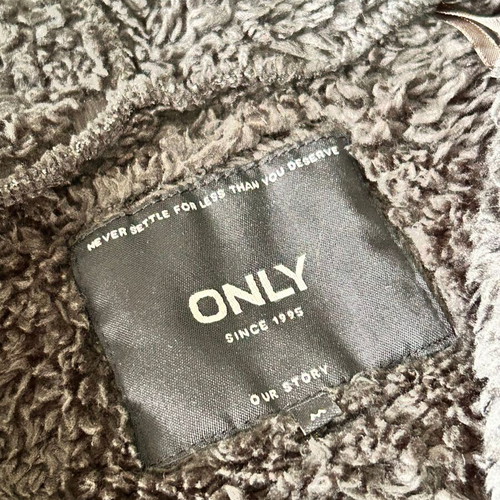 Only Hooded Teddy Fleece Coat, Dark Green, Size M