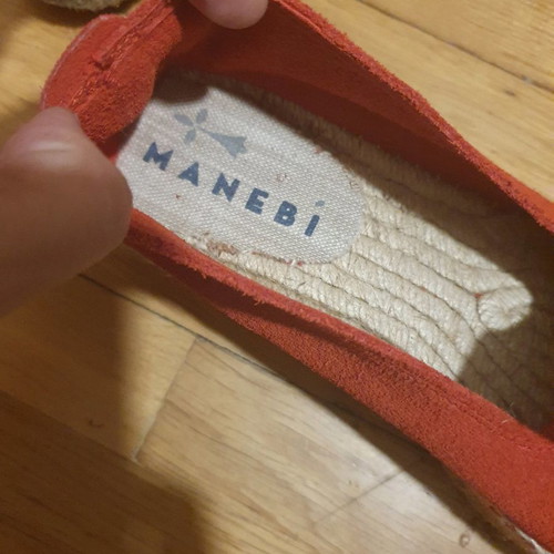 Manebi suede moccasins new, red, size 38
