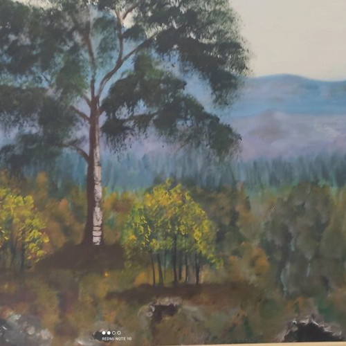Signed painting used with embossed texture 104x53cm