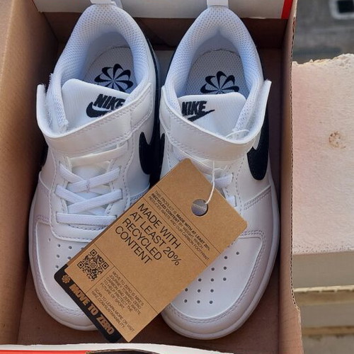 Nike white athletic shoes size 28 new with box and tag