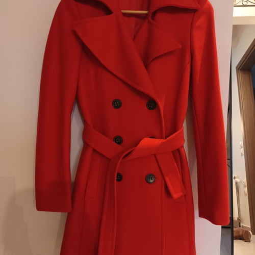 Stefanel wool coat like new, red and orange, size S