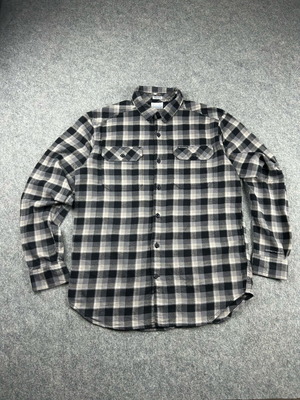 Columbia Men's Shirt S Omni-Wick Buffalo Check Grey Black Used