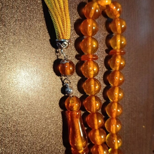 Amber Worry Beads Baltic Handmade with Silk Tassel