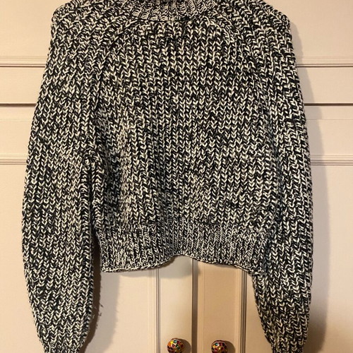 Women's black and white pullover with high collar like new