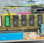 Vindage motherboard with Celeron processor and 3 memories