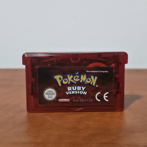 Pokemon Ruby cartridge used, Game Boy Advance adventure