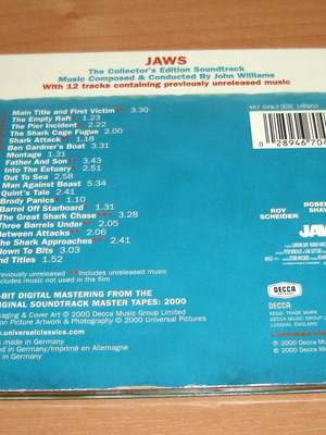 Jaws CD μεταχειρισμένο, soundtrack John Williams