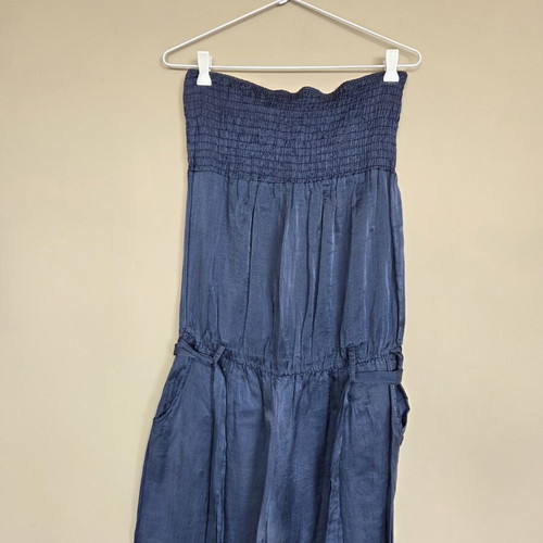 Satin jumpsuit used, blue, one size