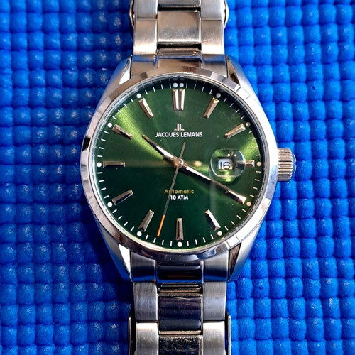 Jacques Lemans Derby Automatic 10ATM watch like new with green dial