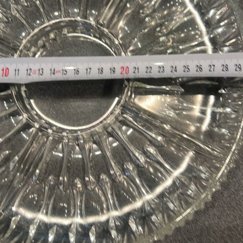 Crystal serving platter like new with four large compartments