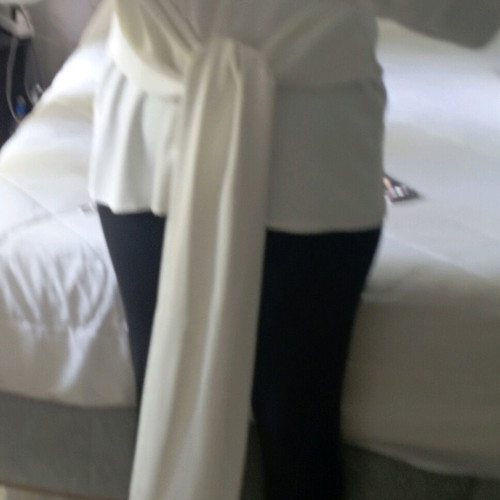 Women's blouse like new, white, size L with scarf and back buttons