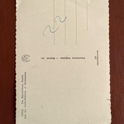 Vintage κάρτα 1905 RPPC Οίκος GANY τελεφερίκ Μονμάρτρης και Βασιλική Ιερής Καρδιάς καινούργιο