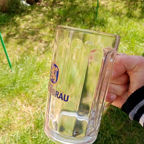 Löwenbräu collectible beer glasses used, pack of 2, 0.5L