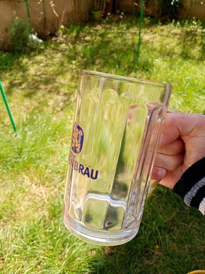 Löwenbräu collectible beer glasses used, pack of 2, 0.5L