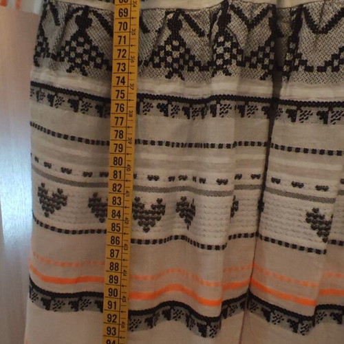 Devotion dress with black and orange design, new, pockets, size M