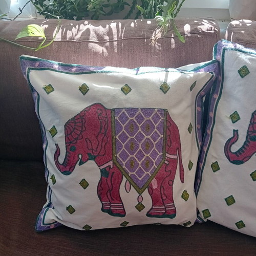 Cotton embroidered sofa pillowcases 45×45 cm new, set of 2