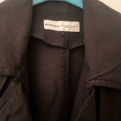 Long linen-type vest Bershka like new, black and gray