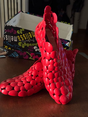 Melissa & Gaetano Pesce red bubble ankle boots new, size 40