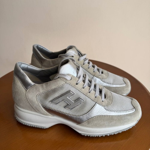 Hogan women's sneakers like new, size 38, white and silver