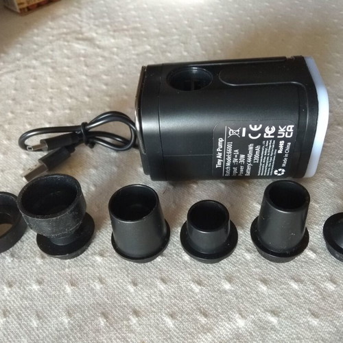 Air pressure pump rechargeable new with USB and 6 nozzles