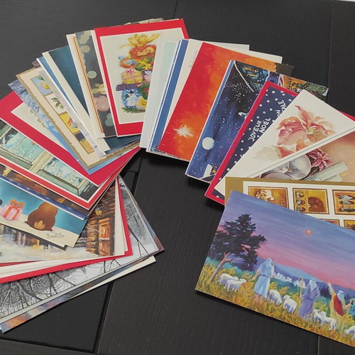 Vintage Christmas cards with envelopes, pack of 50, new