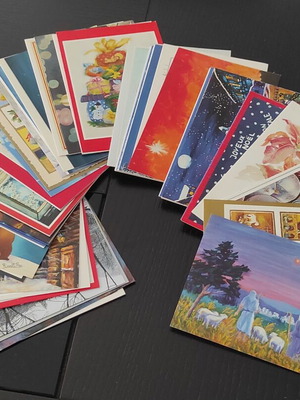 Vintage Christmas cards with envelopes, pack of 50, new