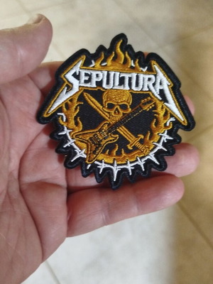 Sepultura embroidered patch with heat adhesive, new