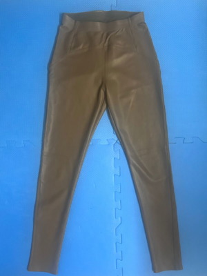 Primo Tessuto Italian faux leather pants leggings size S like new, brown