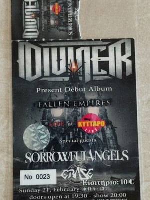 Concert Ticket Diviner 2016 used, laminated
