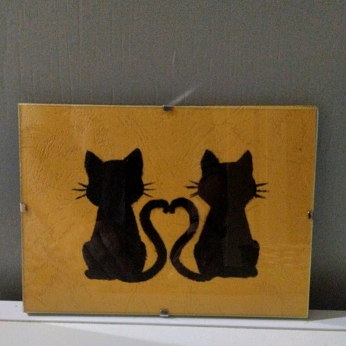 Handmade embossed paper painting with frame new
