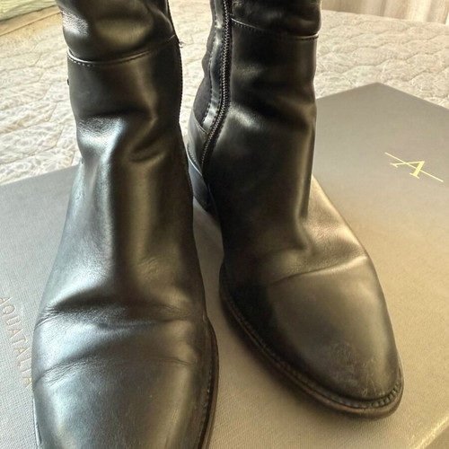 Women's leather boots used, size 37, black