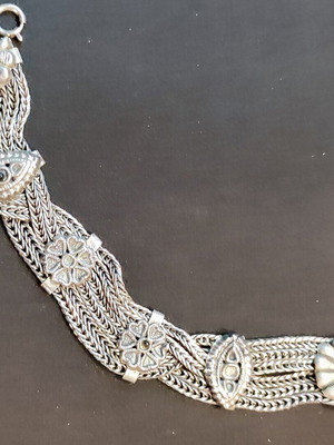 Handmade Alpaca Chain Bracelet like new with Traditional Weave