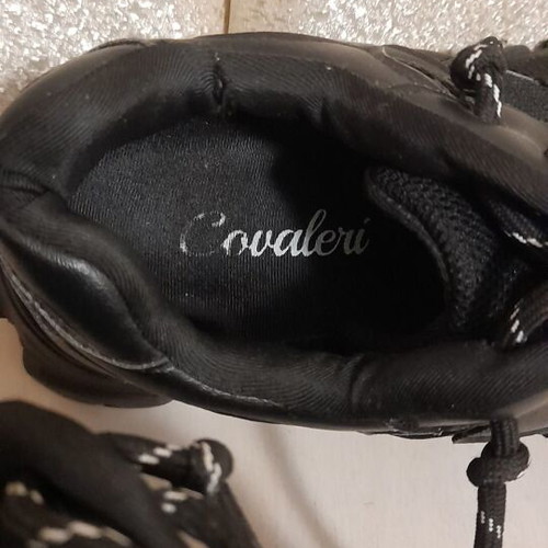 Covaleri athletic platform shoes used, size 38, black with clips