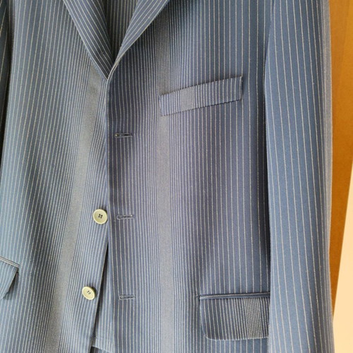 No Name striped suit used, size Large, blue