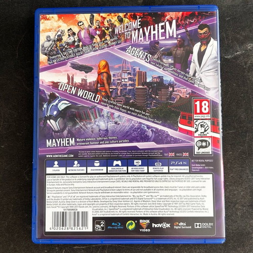 Agents Mayhem PS4 game like new with DLC code